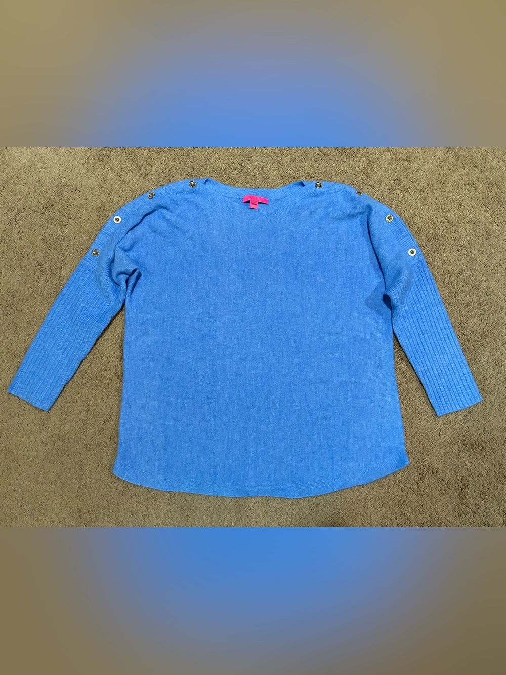 Lilly Pulitzer Arna Boat Neck Pullover Sweater Heathered Abaco Blue Women’s XL